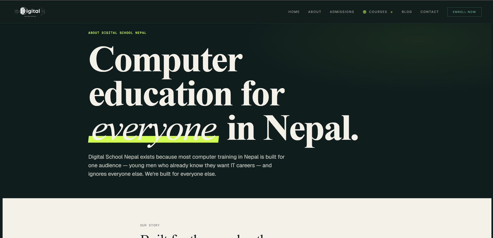 Digital School Nepal website